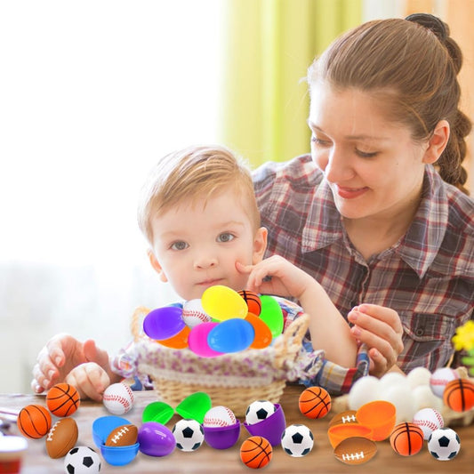 Prefilled Easter Eggs with Colorful Sports Easter Egg Gift Set Amen Artisan