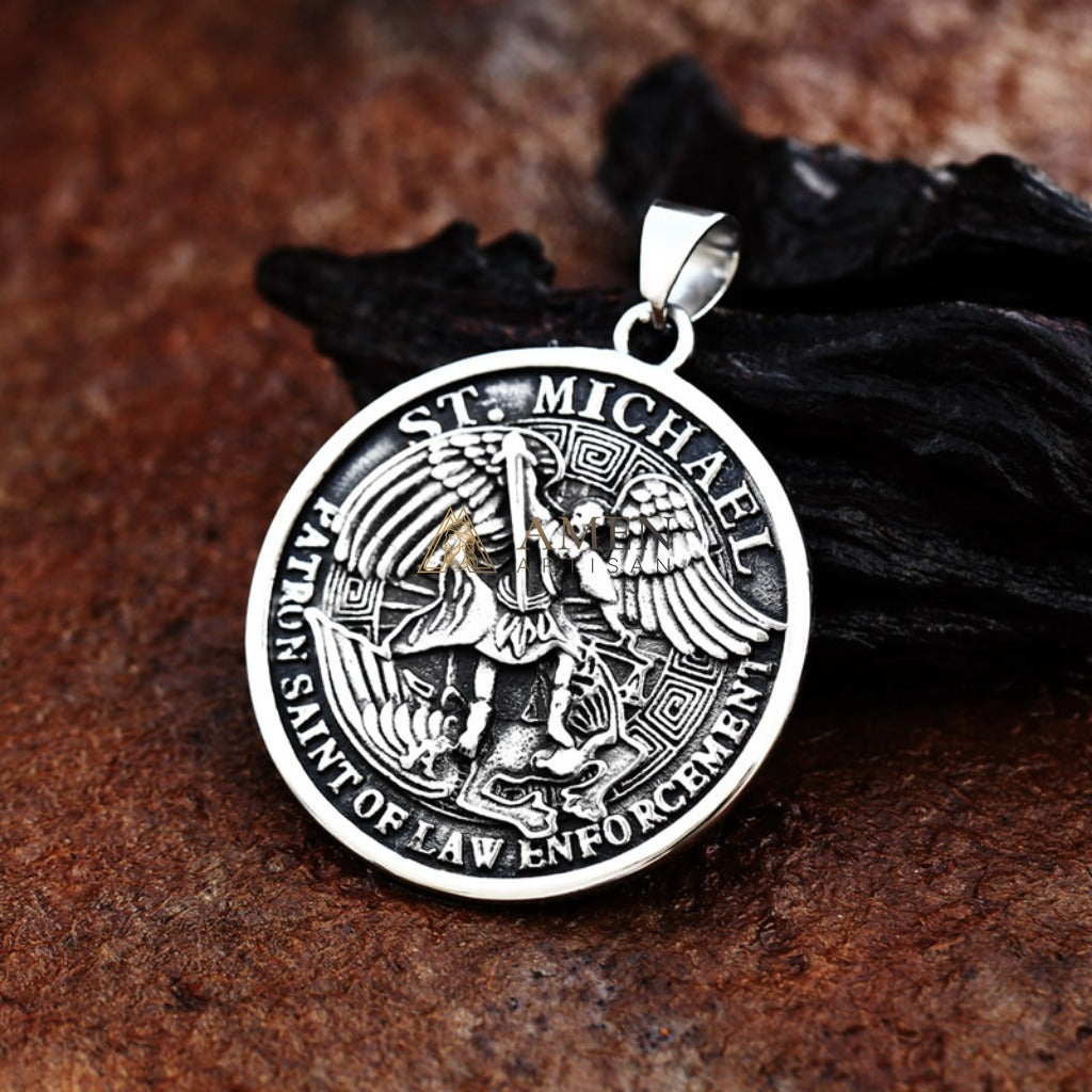 Saint Michael the Archangel Pendant Necklace Amen Artisan