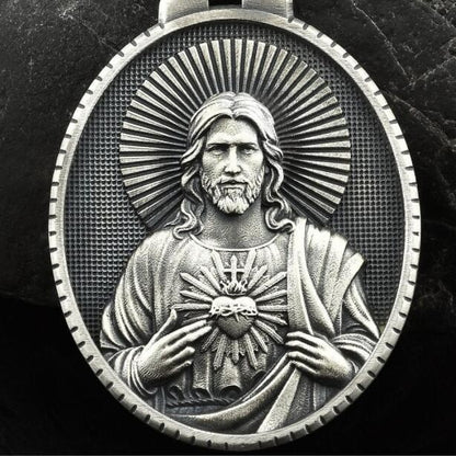 Vintage Sacred Heart of Jesus Pendant | Heritage Faith Jewelry, Classic Religious Necklace Amen Artisan