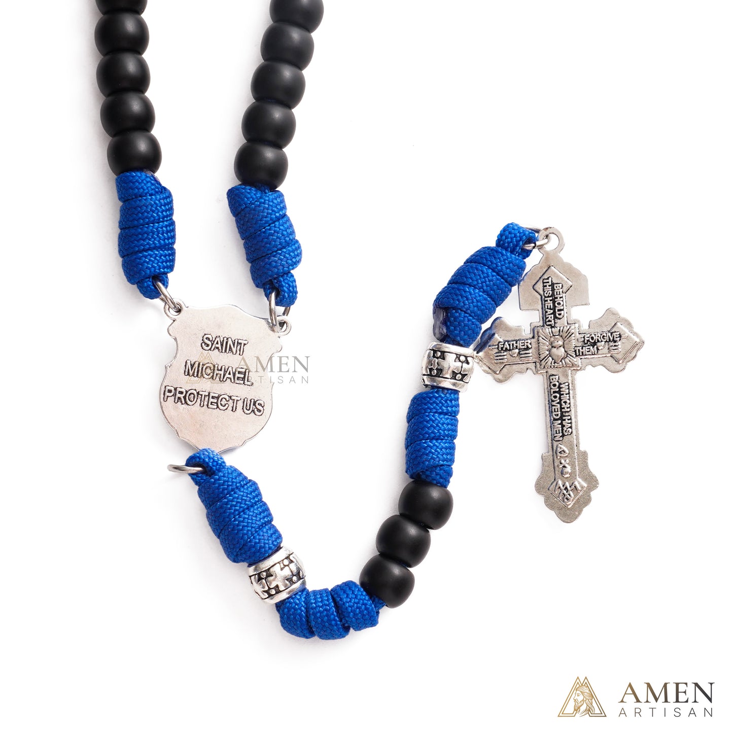 【Deal Today】St. Michael Paracord Rosary with Jesus Crucifix - Protection & Strength