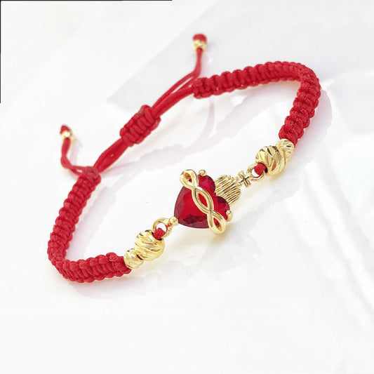 【Deal Today】Burning Sacred Heart Red String Adjustable Bracelet | Amen Artisan