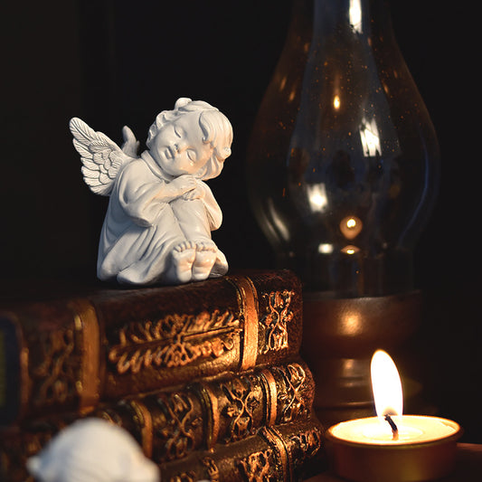 Vintage Fairy & Angel Sculpture | Whimsical Desktop Vignette, Miniature Enchantment