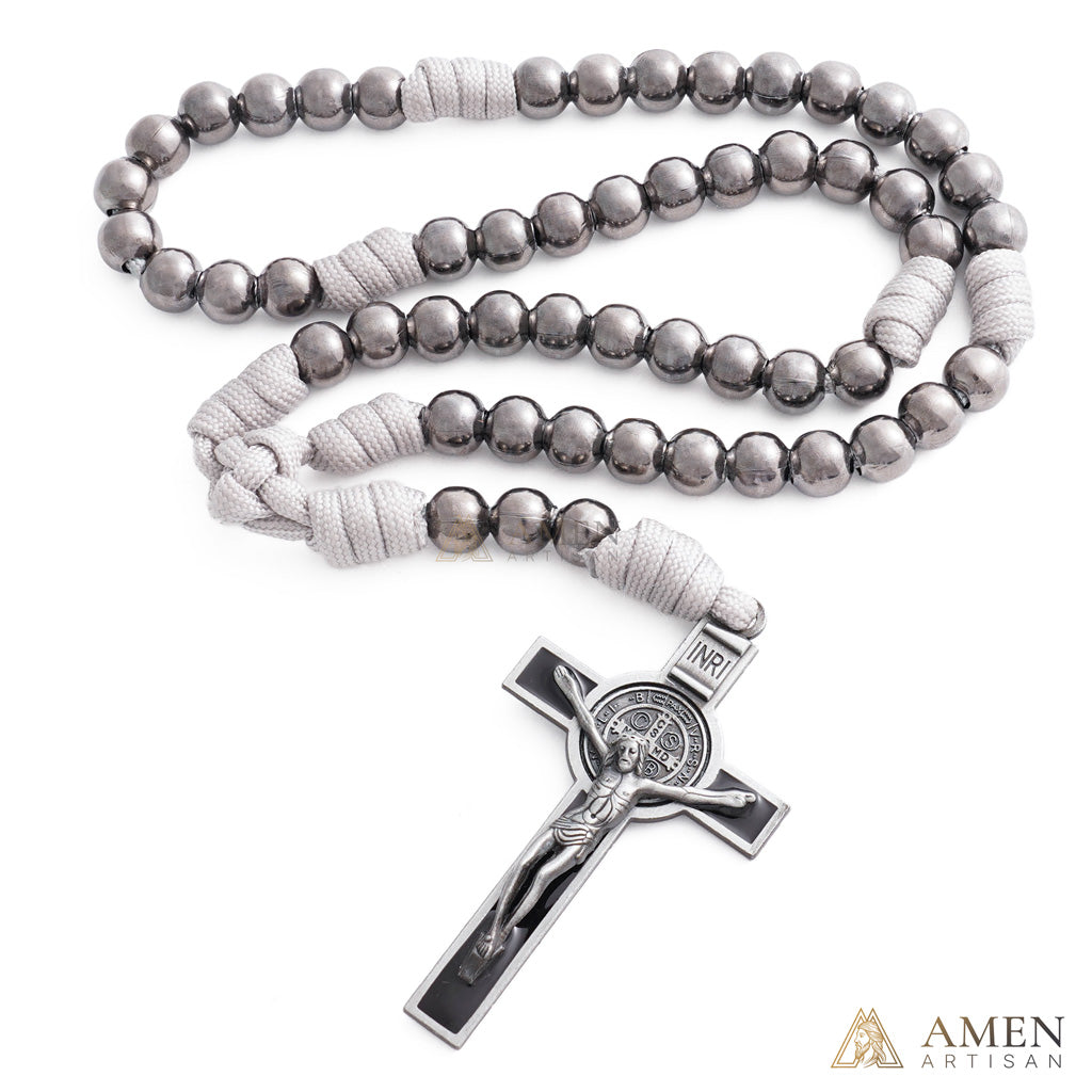Deal Today·St. Benedict Crucifix Rosary Necklace – Spiritual Protection Amen Artisan