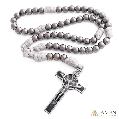 Deal Today·St. Benedict Crucifix Rosary Necklace – Spiritual Protection Amen Artisan