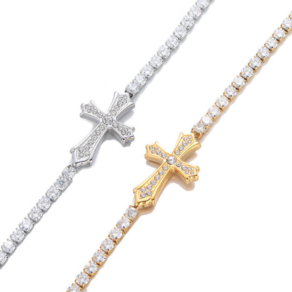 Faith Reminder Cross Bracelet with Adjustable Chain