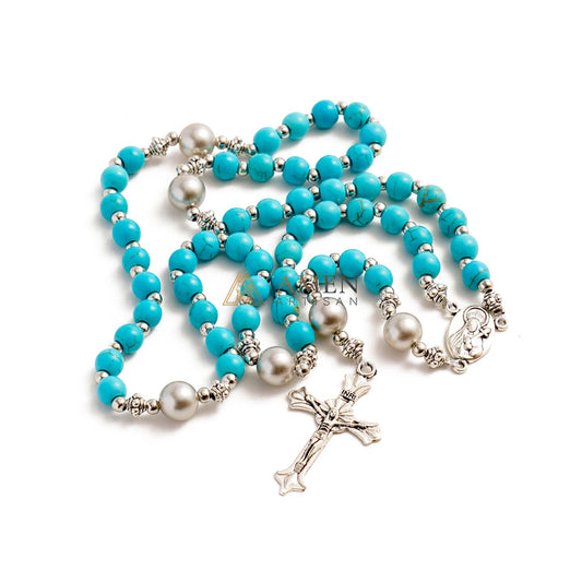 【Deal Today】Turquoise Rosary — Faith, Healing & Divine Protection