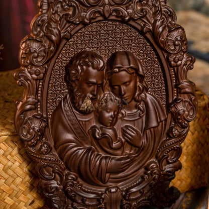 Holy Family Wood Carving