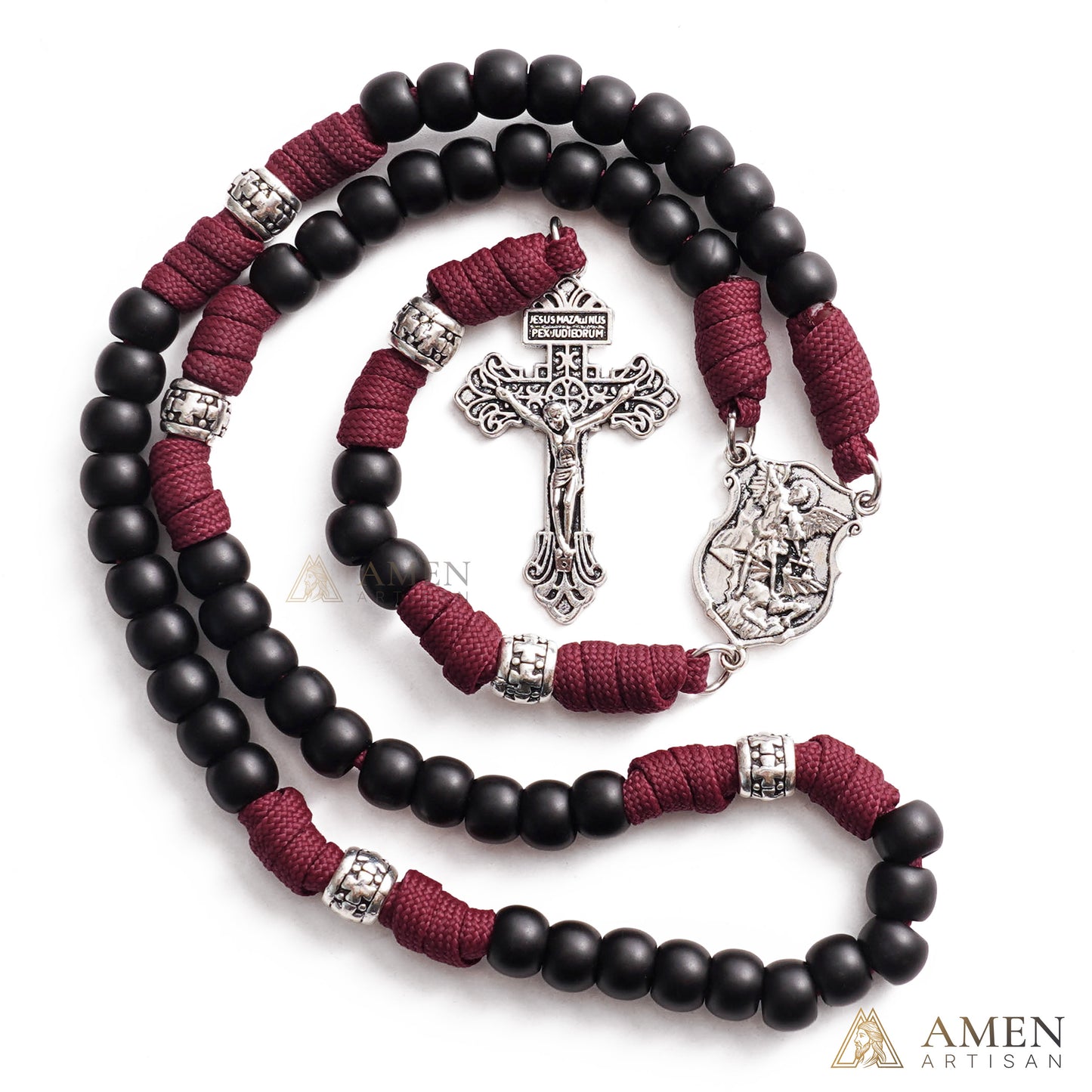 【Deal Today】St. Michael Paracord Rosary with Jesus Crucifix - Protection & Strength