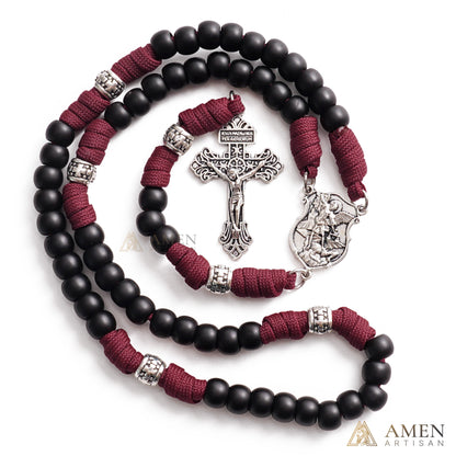 【Deal Today】St. Michael Paracord Rosary with Jesus Crucifix - Protection & Strength