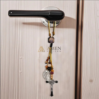 Saint Benedict Medal and Crucifix Ornament Amen Artisan