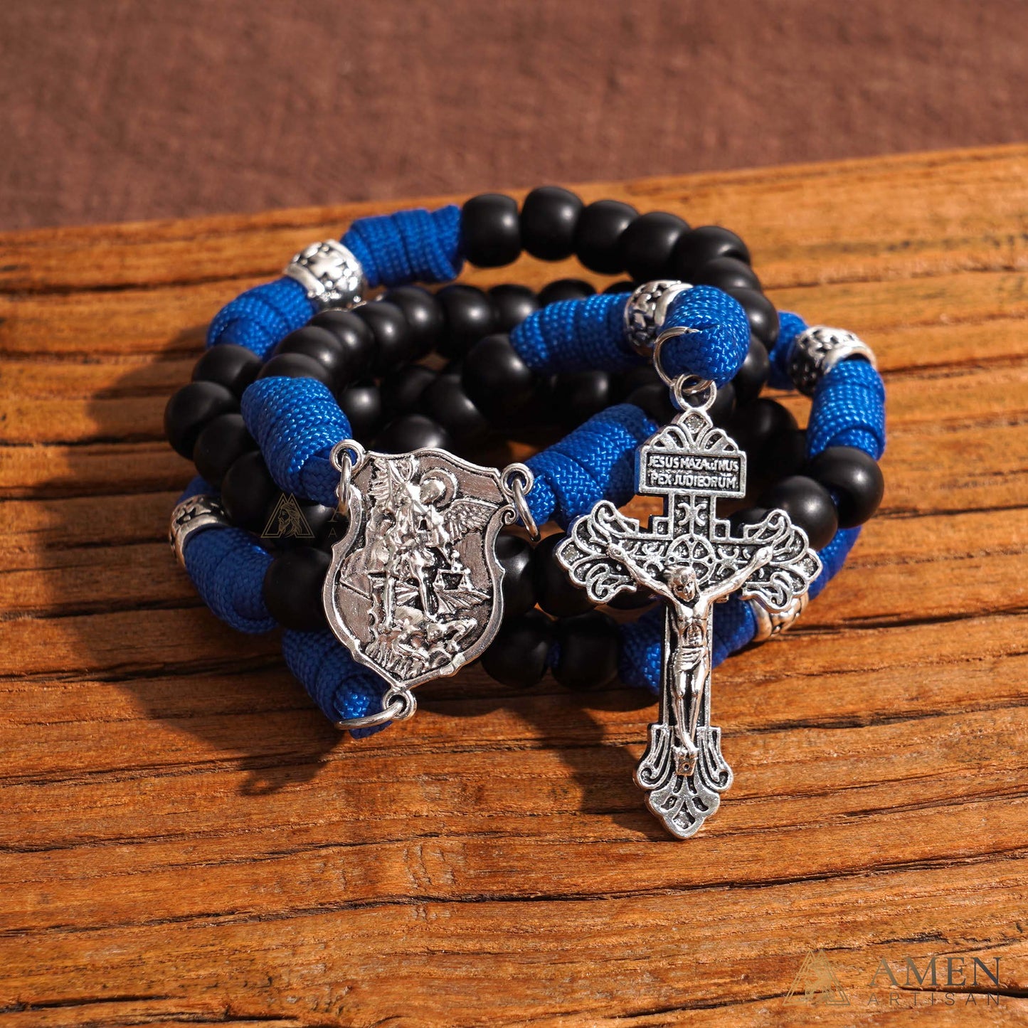 【Deal Today】St. Michael Paracord Rosary with Jesus Crucifix - Protection & Strength