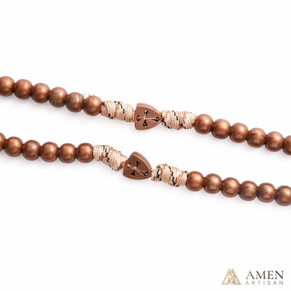 St. Michael the Archangel Bronze Paracord Wrapped Rosary Bracelet – Faith & Protection Amen Artisan