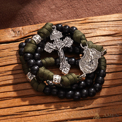 St. Michael the Archangel Tactical Paracord Rosary – Guardian of Courage Amen Artisan