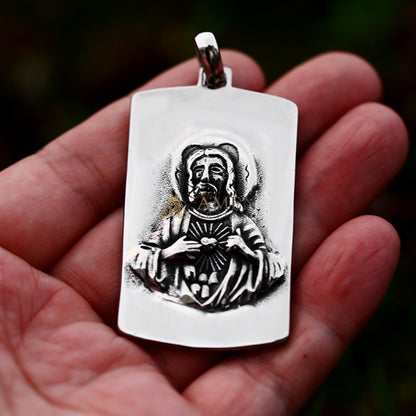 Sacred Heart of Jesus Pendant Necklace Amen Artisan