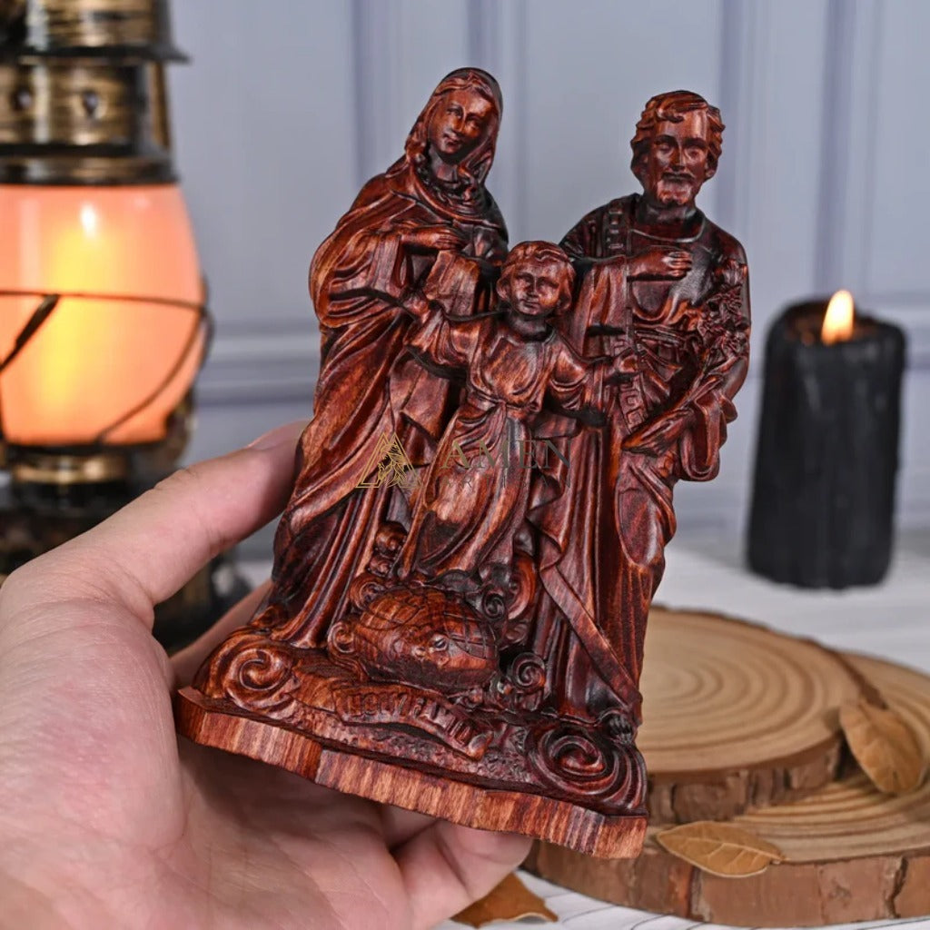 Holy Family Wood Carving