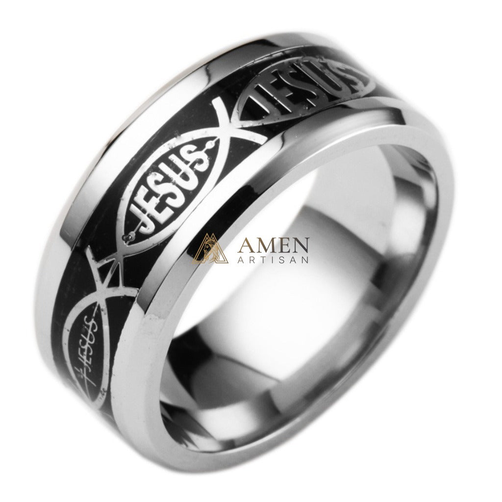 Jesus Titanium Steel Ring Amen Artisan