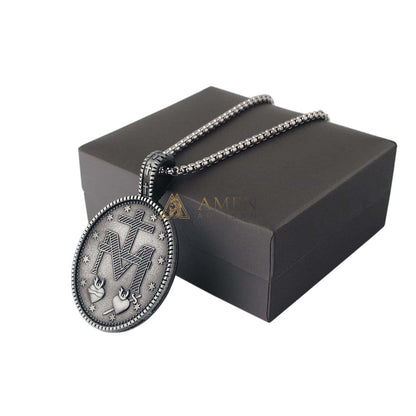 Virgin Mary Titanium Stee Pendent Amen Artisan