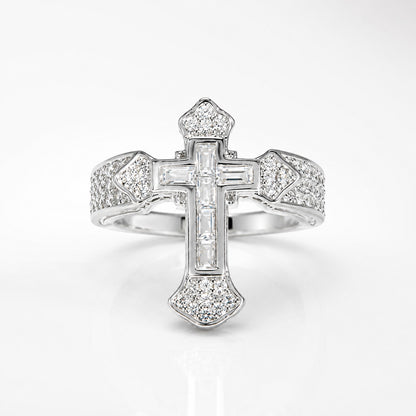 【DEAL TODAY】Sparkling Cross Statement Ring with Rhinestone Accents