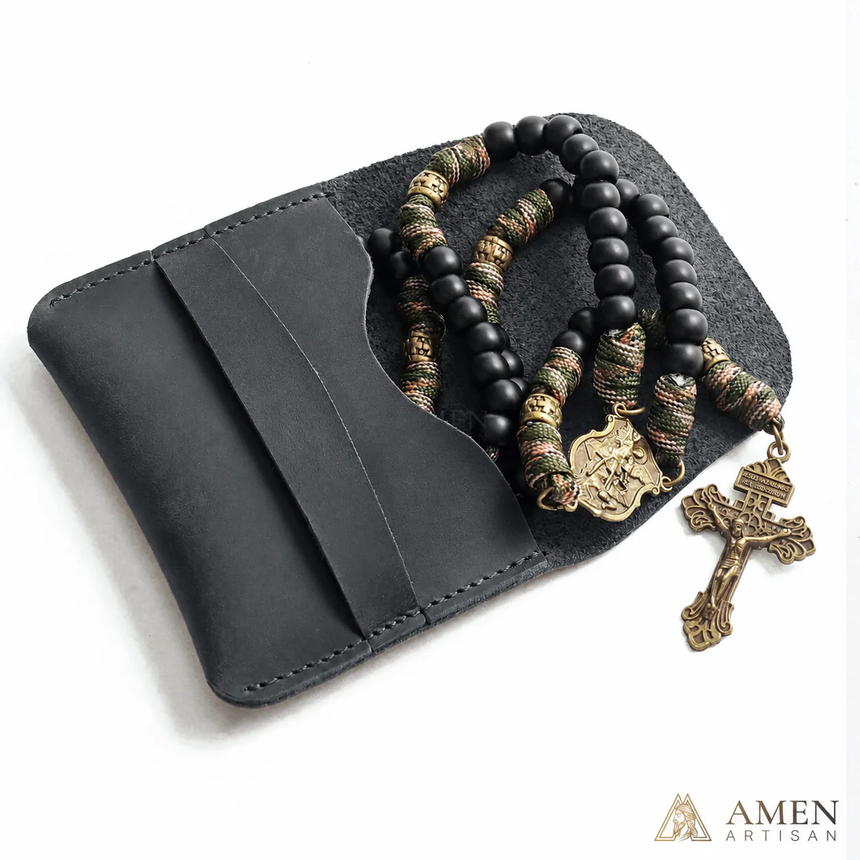 【Deal Today】St. Michael Combat Rosary Paracord Rosary – Faith & Valor Amen Artisan