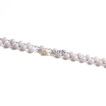 Aquamarine Chalcedony Rosary Amen Artisan