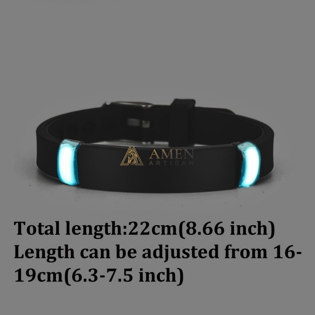 Matthew 19:26 Scripture Cross Glow Bracelet Amen Artisan