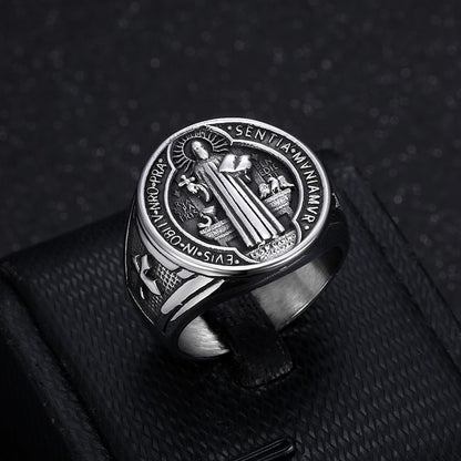Saint Benedict Image Ring Amen Artisan