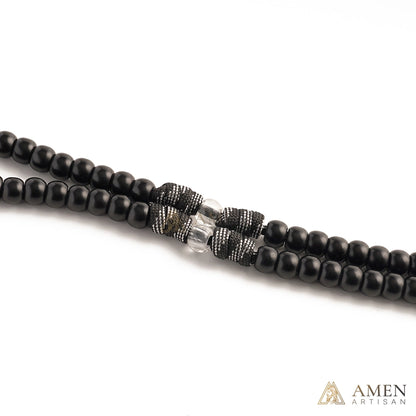 Tactical Paracord Rosary — Matte Black Beads, Military-Grade Strength, Warrior’s Faith Amen Artisan