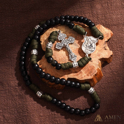 St. Michael the Archangel Tactical Paracord Rosary – Guardian of Courage Amen Artisan