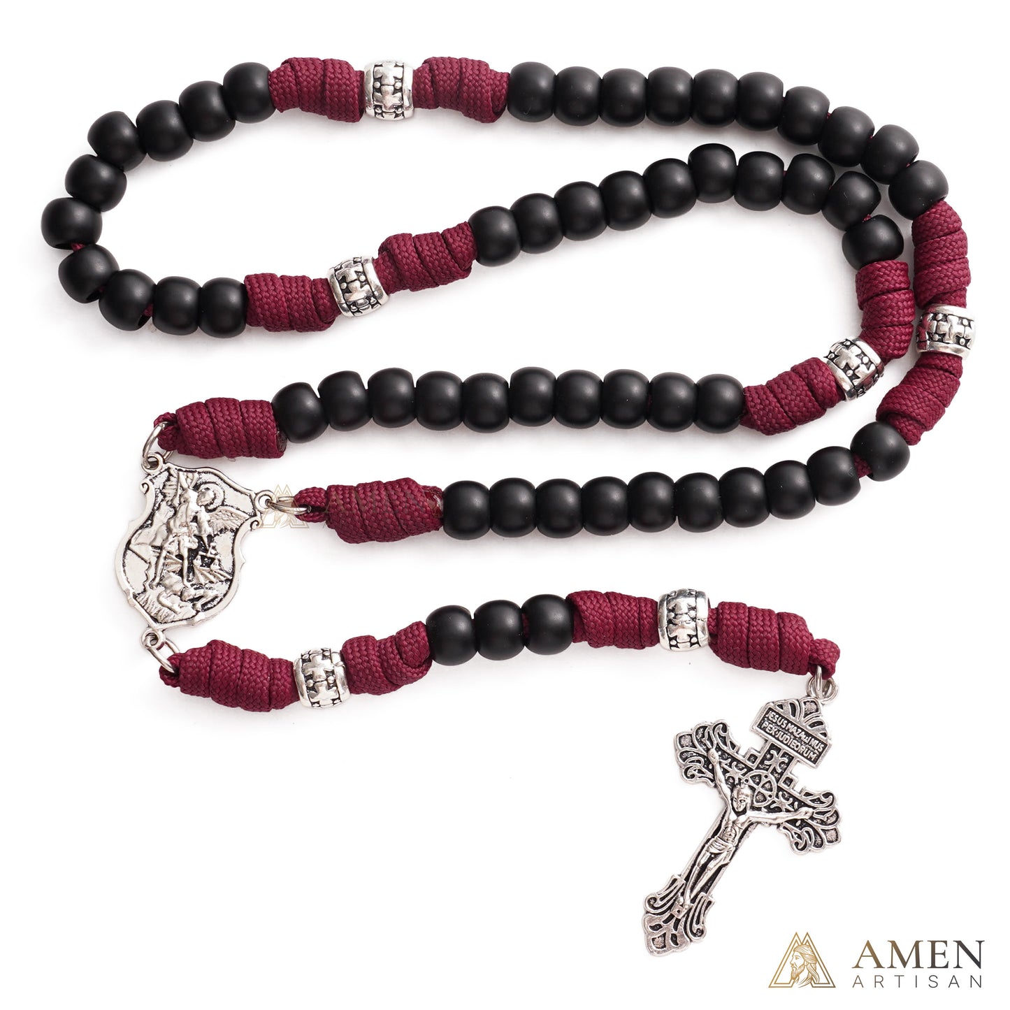 【Deal Today】St. Michael Paracord Rosary with Jesus Crucifix - Protection & Strength