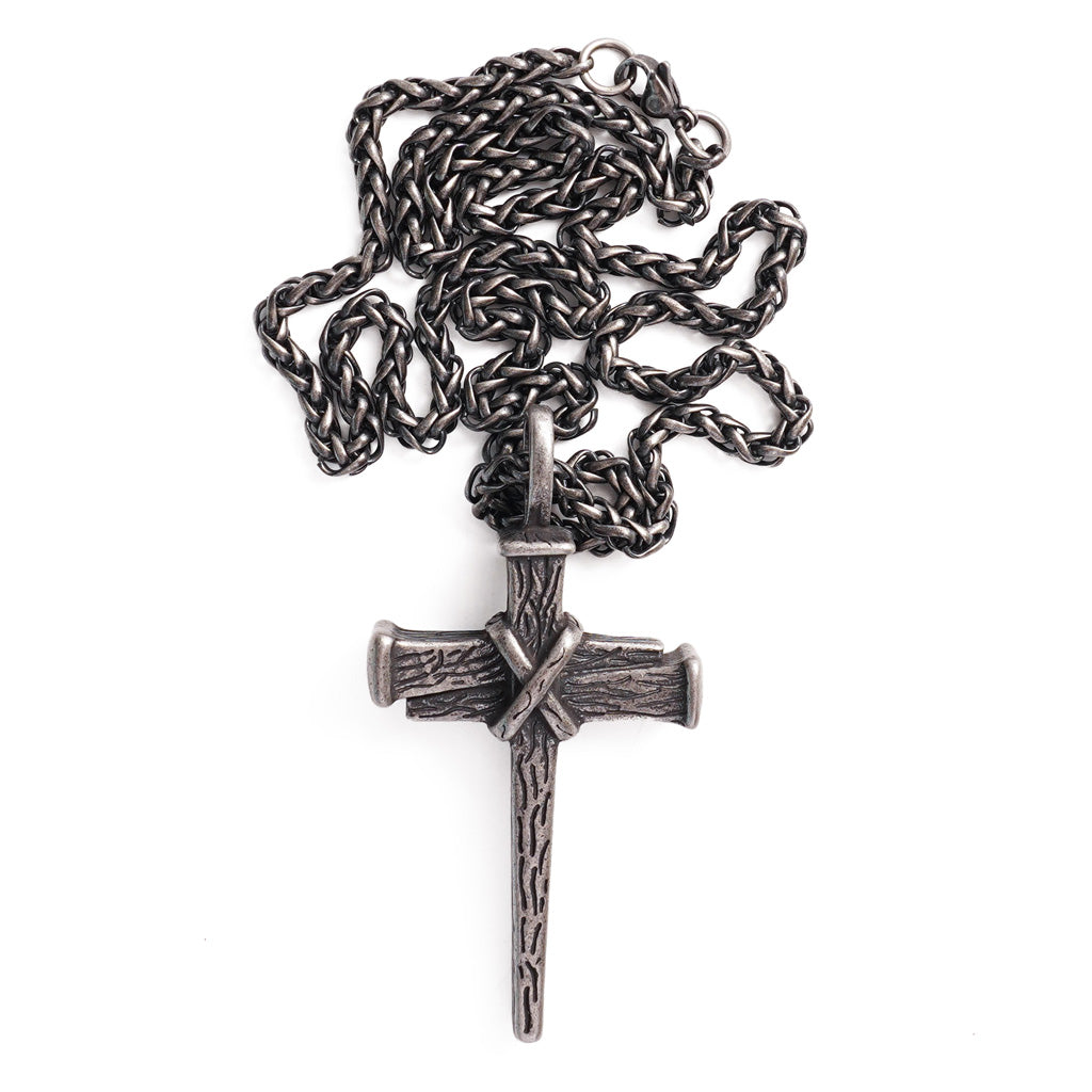 Heavy Dragon Bone Chain Cross Necklace - Resilience, Faith & Sacred Protection |  Amen Artisan