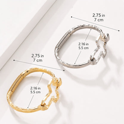 Textured Cross Cuff Bracelet with Cutout Design