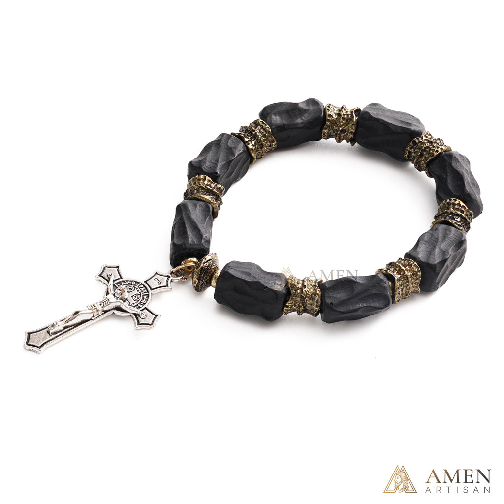 【Deal Today】Ebony Cross Bracelet – Faith, Strength & Protection |  Amen Artisan