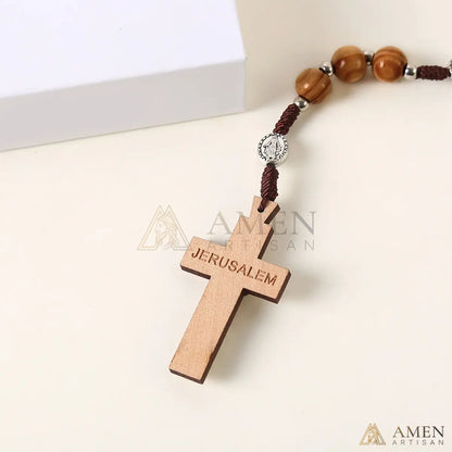 Nature Wood Rosary Amen Artisan