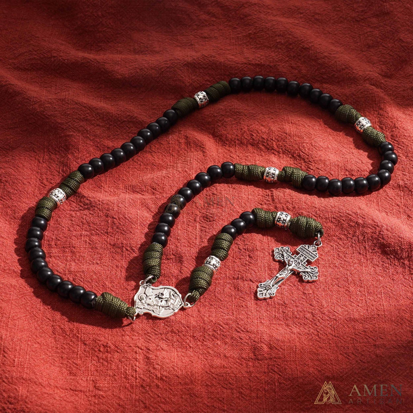50% Off Today | St. Michael the Archangel Tactical Paracord Rosary | Amen Artisan
