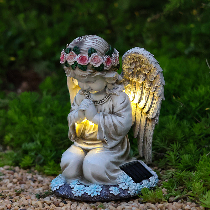 Solar Flower Fairy & Angel Garden Sculpture | Outdoor Patio Light Decor, Enchanted LED Ornament