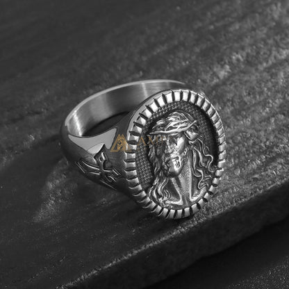 Jesus Crown of Thorns Signet Ring Amen Artisan