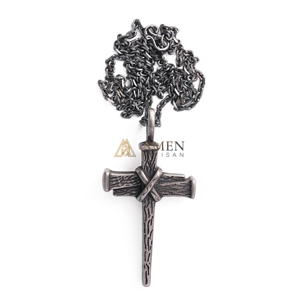 Heavy Dragon Bone Chain Cross Necklace - Resilience, Faith & Sacred Protection |  Amen Artisan
