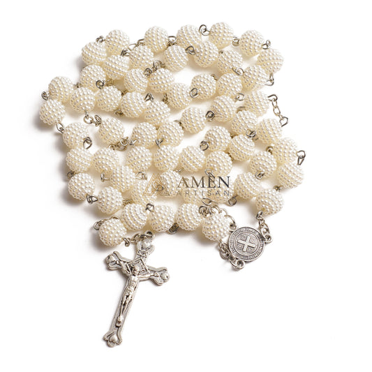 The "Lustrous Vine" Rosary – Unique Pearl Cluster Beads for Tactile Meditation – Sacred Devotional Keepsake