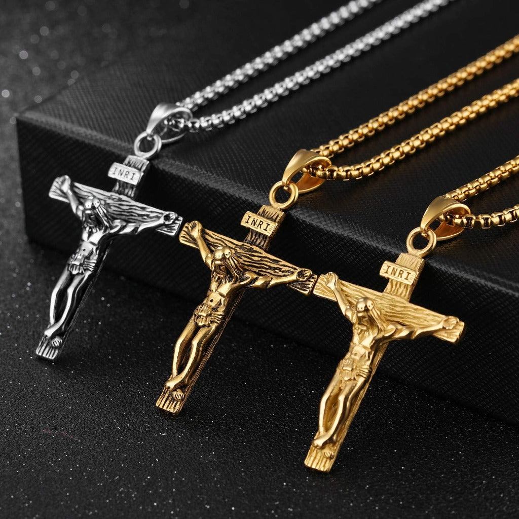 Vintage Crucifix Necklace Amen Artisan