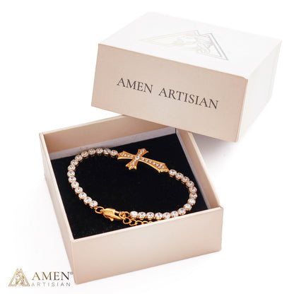 Faith Reminder Cross Bracelet with Adjustable Chain