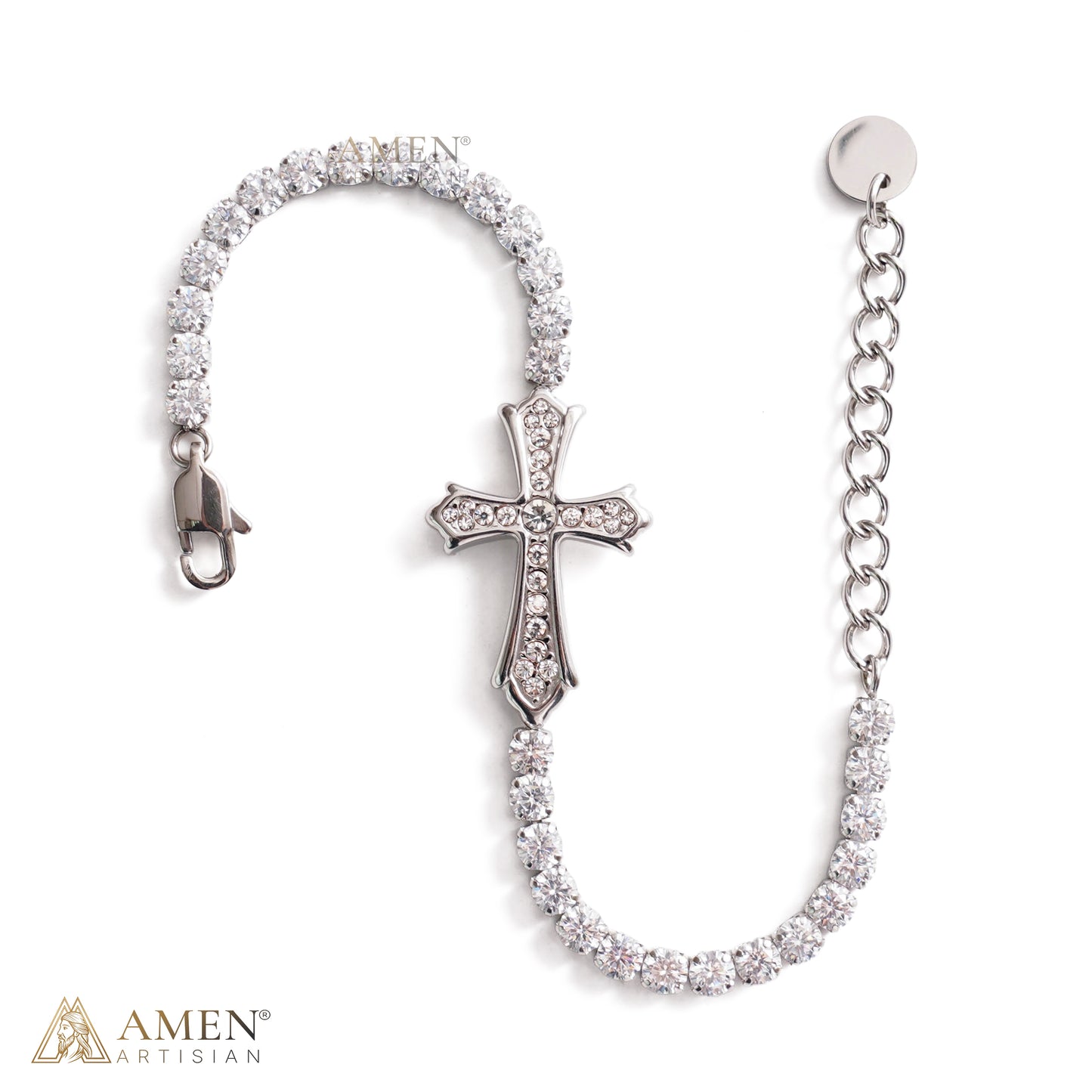 Faith Reminder Cross Bracelet with Adjustable Chain