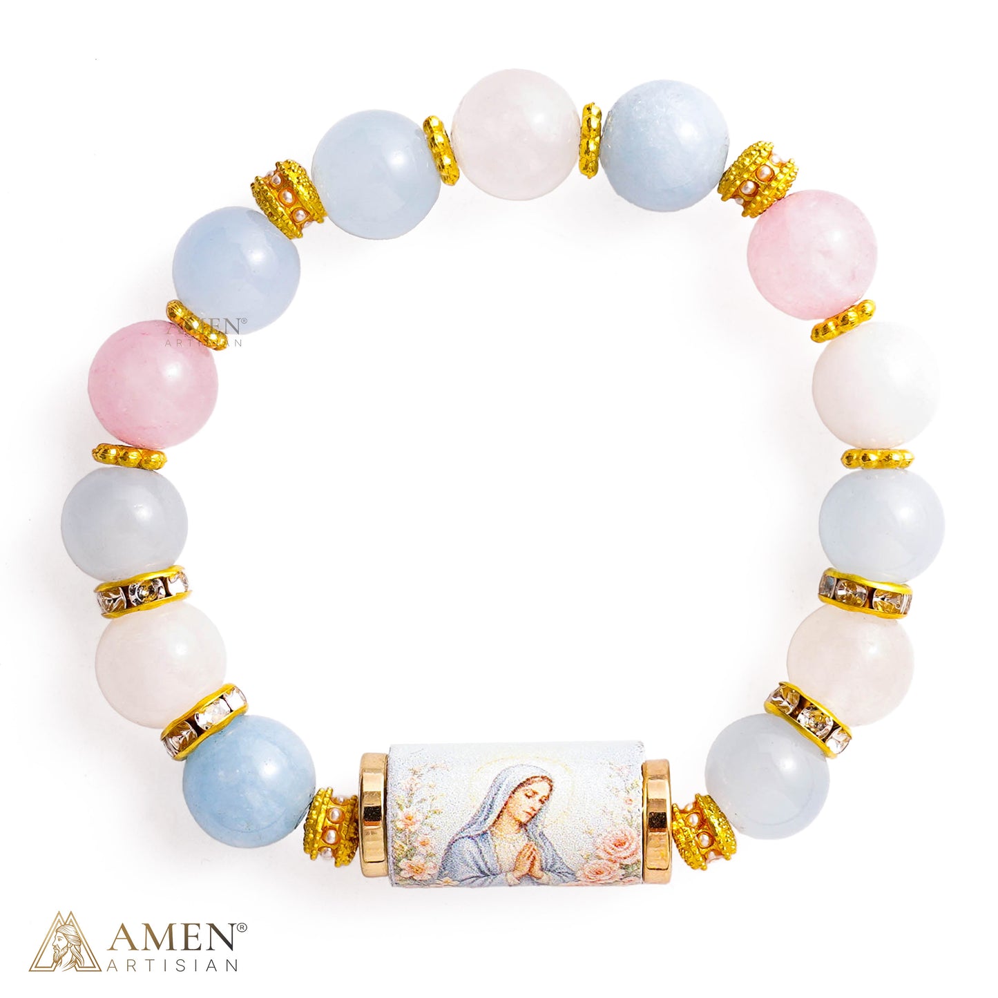 A Gentle Reminder of Grace — Natural Crystal Our Lady Bracelet