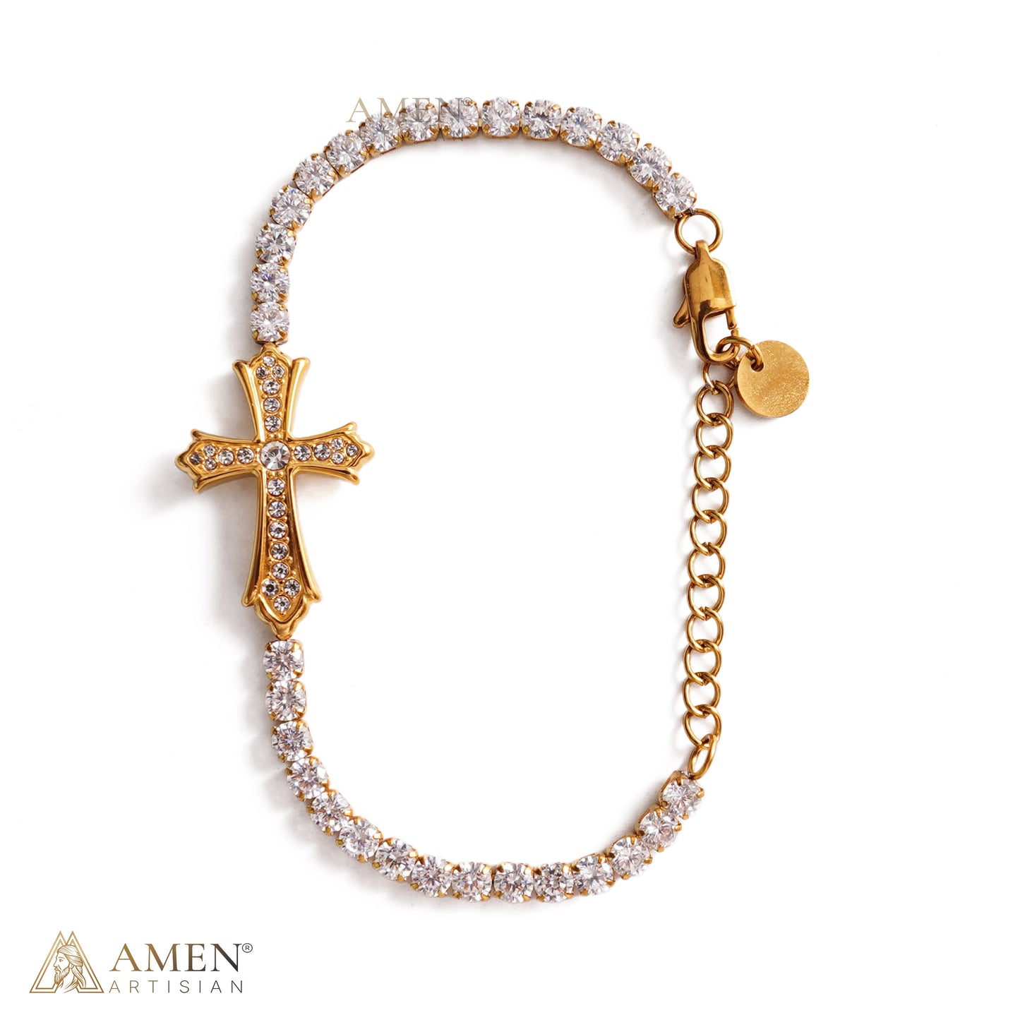 Faith Reminder Cross Bracelet with Adjustable Chain