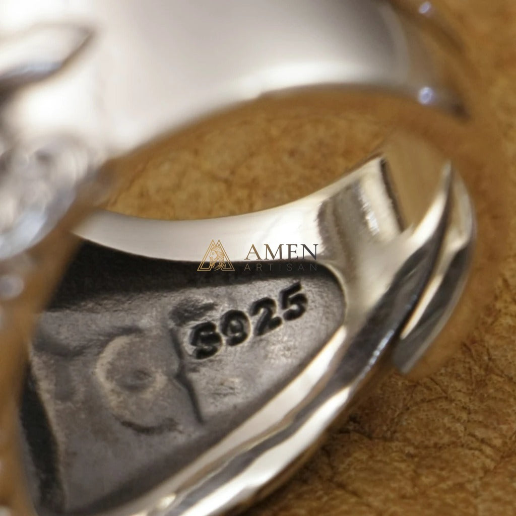 925 Silver Jesus Icon Ring Amen Artisan