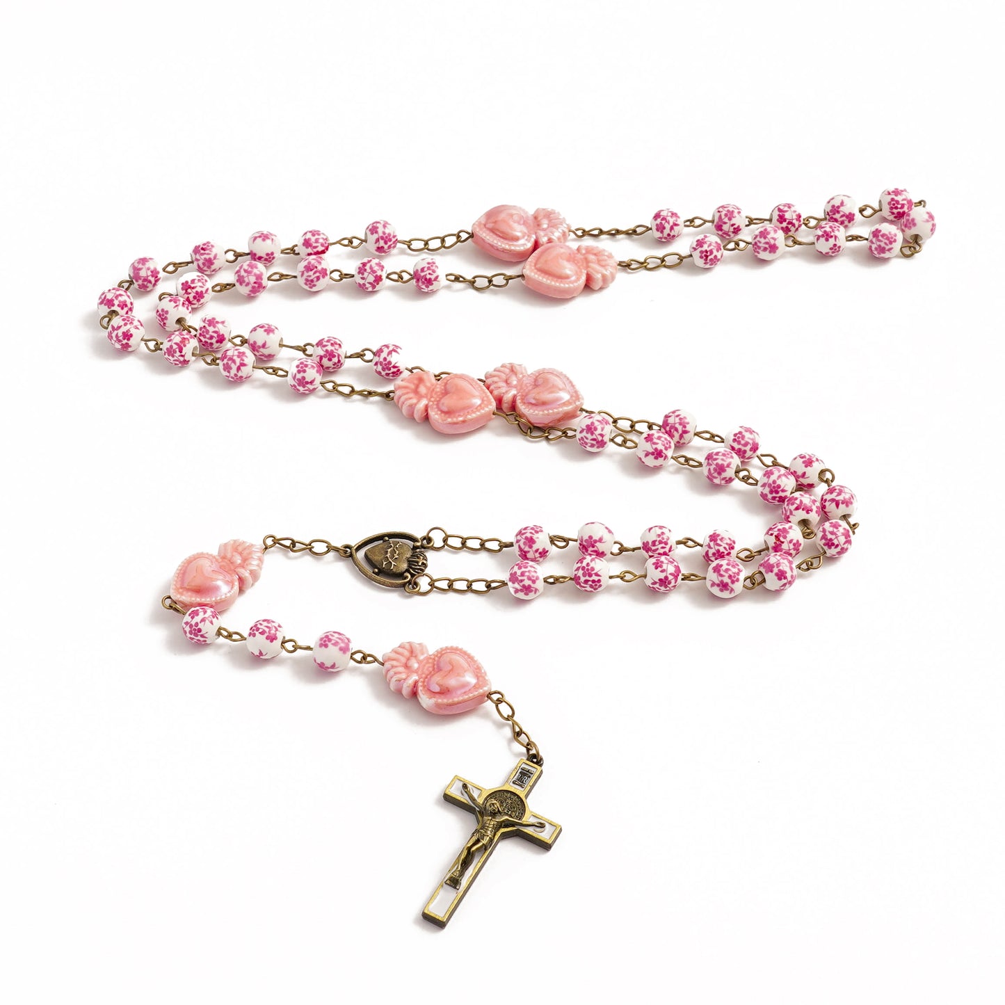 Delft Blue Beads Sacred Heart Rosary