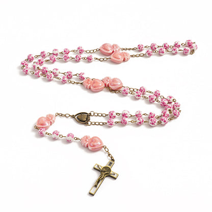 Delft Blue Beads Sacred Heart Rosary