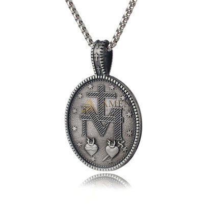 Virgin Mary Titanium Stee Pendent Amen Artisan