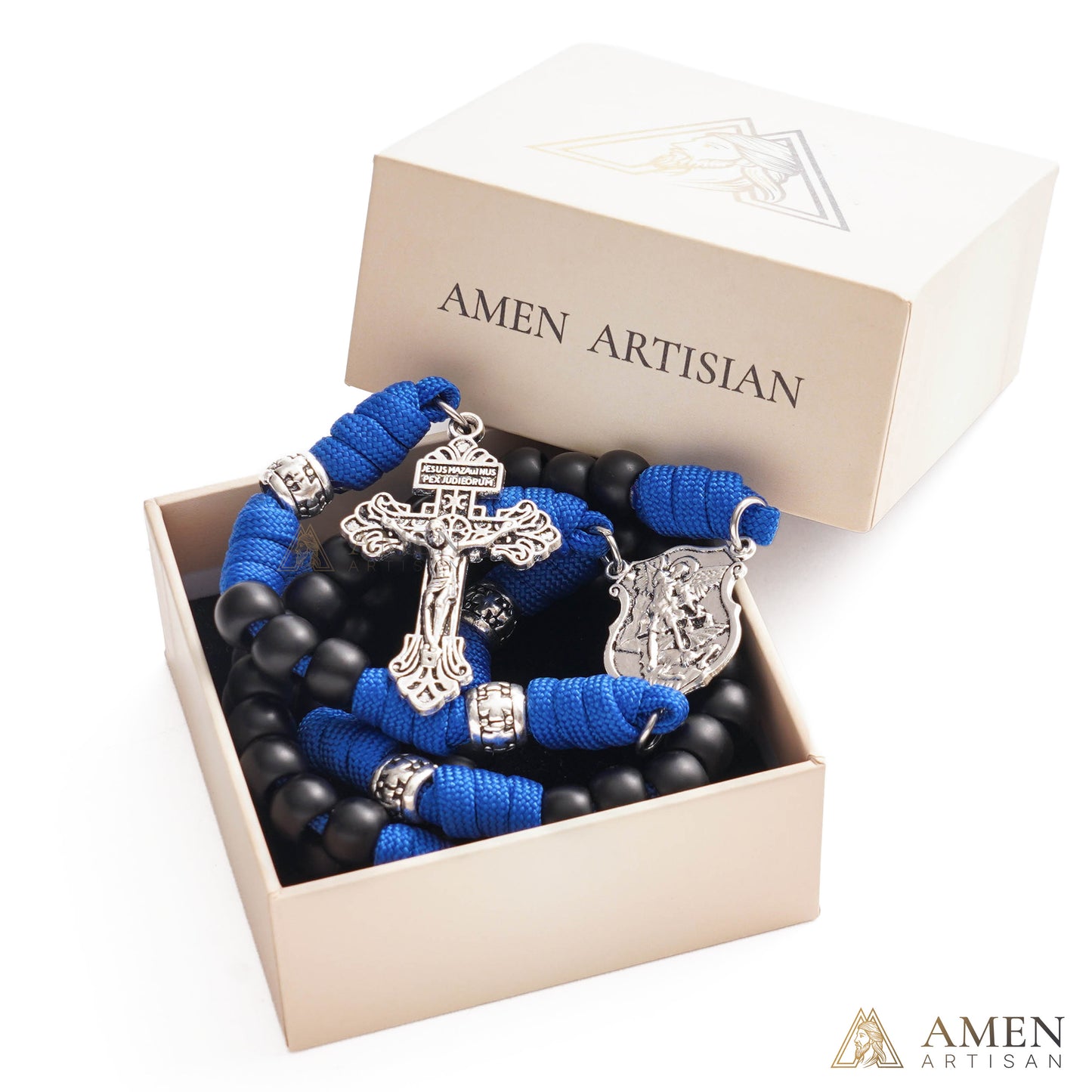 【Deal Today】St. Michael Paracord Rosary with Jesus Crucifix - Protection & Strength