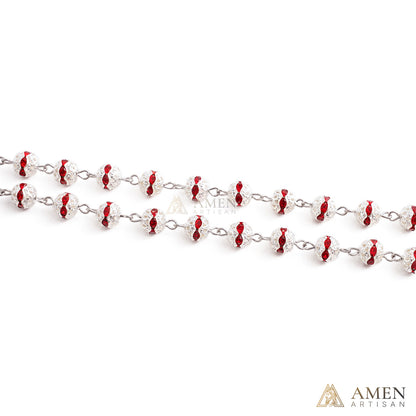 Alloy&Zirconia Bead Crucifix Rosary