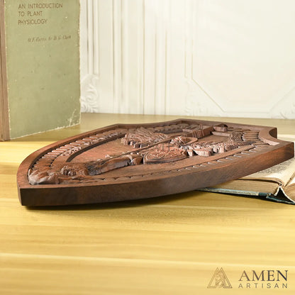 St Michael Wood Carving Amen Artisan